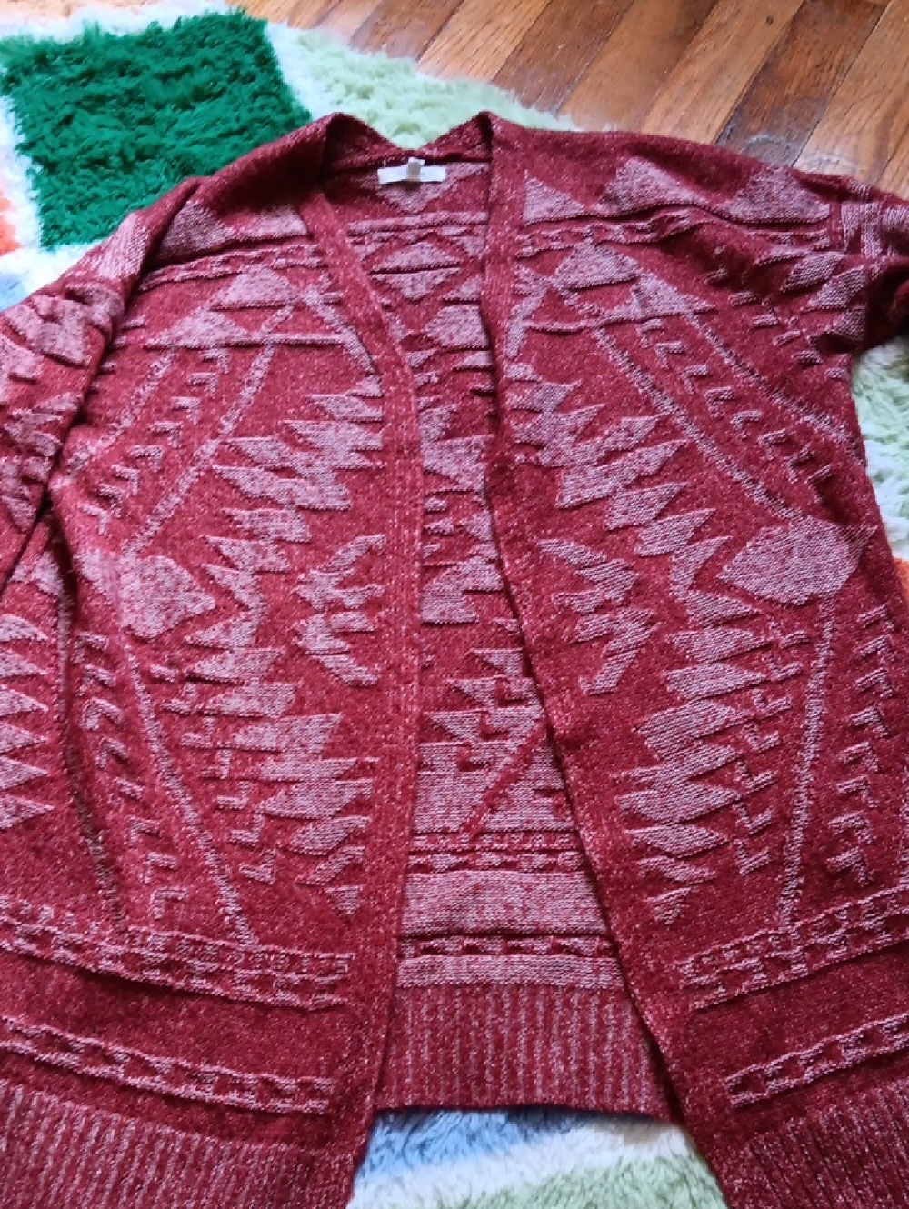 Maurices Heathered Rust Red Knit Cardigan